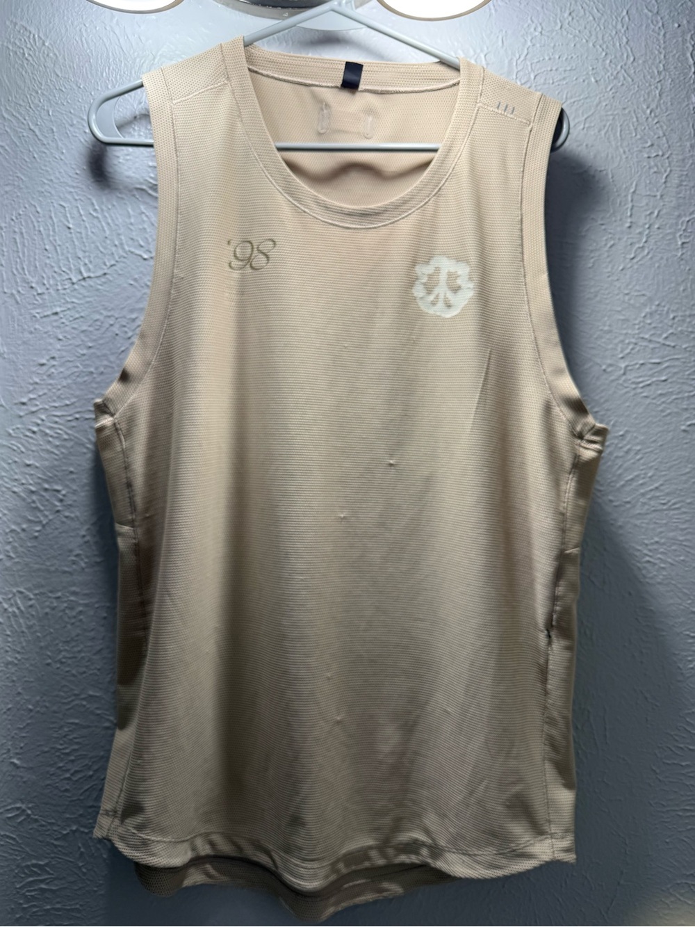 lululemon athletica Beige Mesh Athletic Tank Top